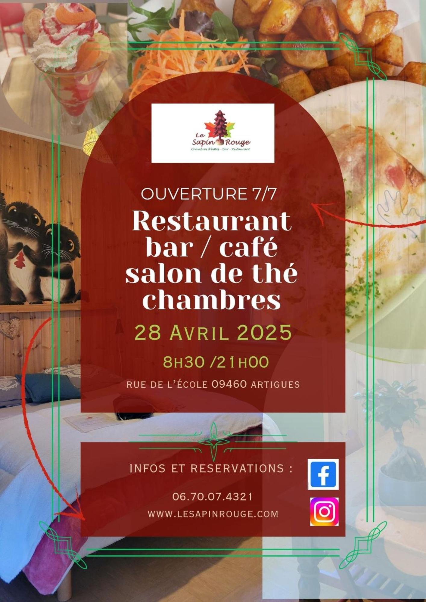 Le Sapin Rouge - Restaurant - Bar - Chambres D'Hotes Artigues  Exterior foto
